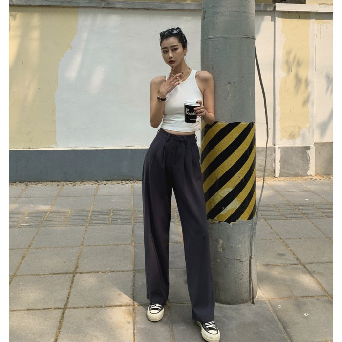 Ins超人気 絶対流行シンプルストリート系韓国系無地ゆるリラックス春夏カジュアルパンツ Tokumall 公式サイト シェア購入で買い物をお得に楽しく