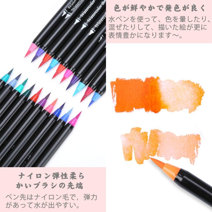 水彩毛筆24色 カラーペン 水性筆ペン 水彩ペン 24色セット 水性ペン1本 絵描き 美術用 塗り絵子供用画材 カラー筆ペン 収納ケース付き ギフト 贈り物 初心者 ハガキ Tokumall 公式サイト シェア購入で買い物をお得に楽しく