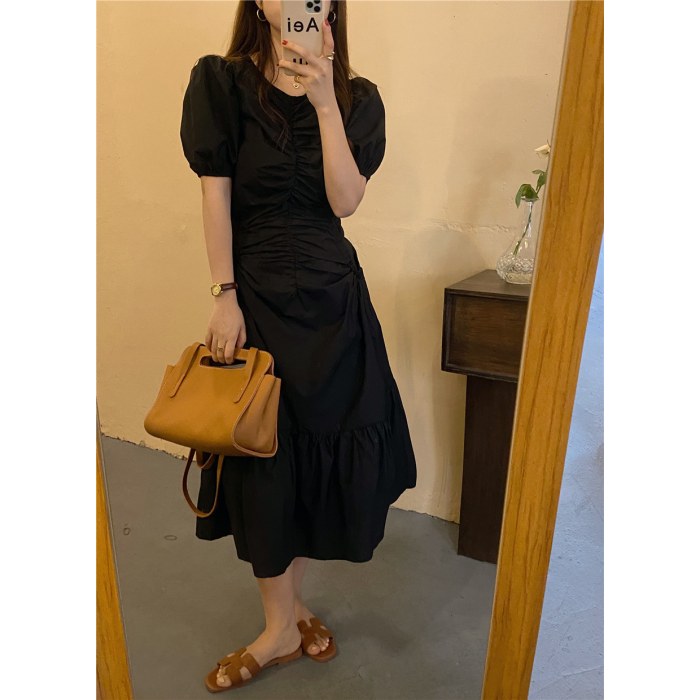 21ins 新作 夏 ギャザー シンプル 半袖 チュニック ワンピース カジュアル 服装 韓国系 Tokumall 公式サイト シェア購入で買い物をお得に楽しく