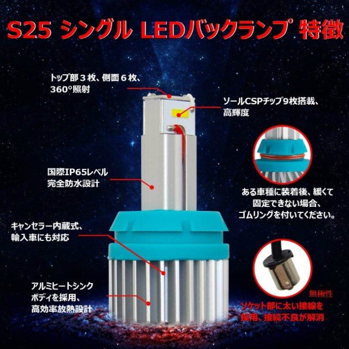 Opplight S25 Led バックランプ 後退灯 S25 シングル ホワイト 高輝度 ハイパワー ヒートシング放熱 無極性 取付簡単 バック球 12v車用 Opp Csp S25 Tokumall 公式サイト シェア購入で買い物をお得に楽しく